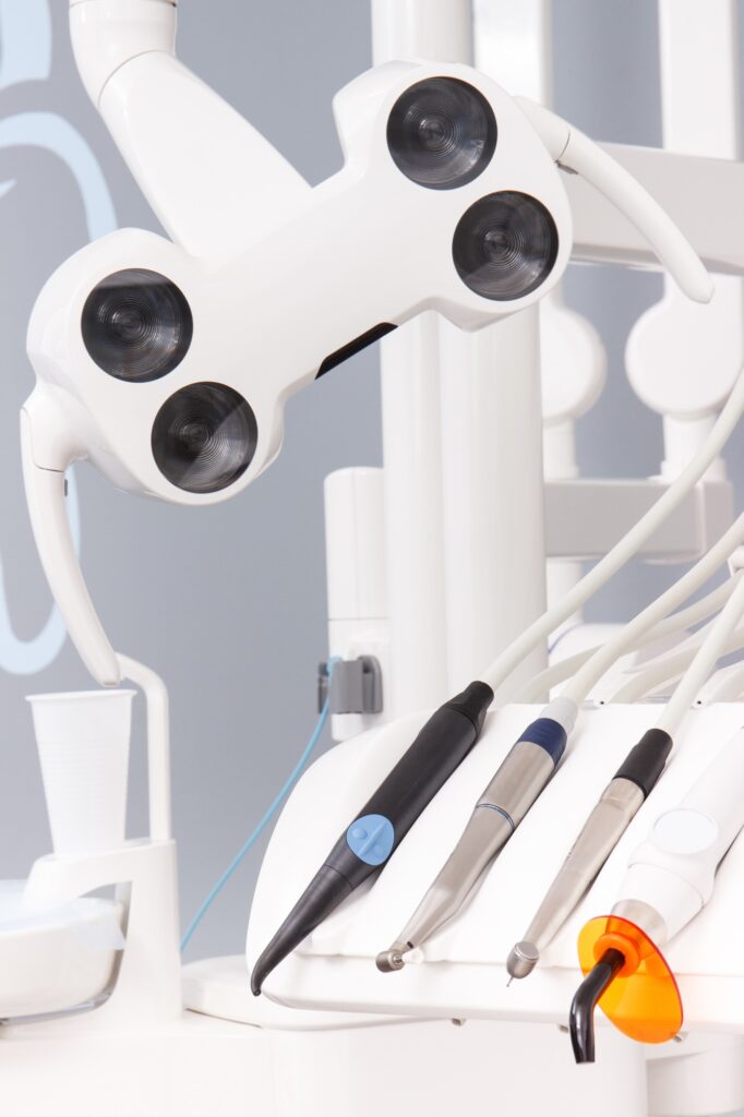 Dental instruments and tools used by dentists in stomatology office